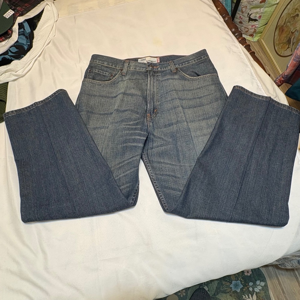 Levis 569 Loose Straight Jeans Mens 36x30 Blue Denim Relaxed Fit 569-0127